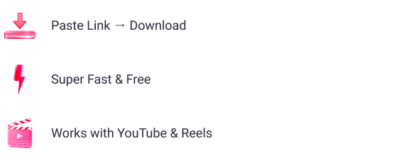 Paste Link to download, super fast and free, works with YouTube and Reels